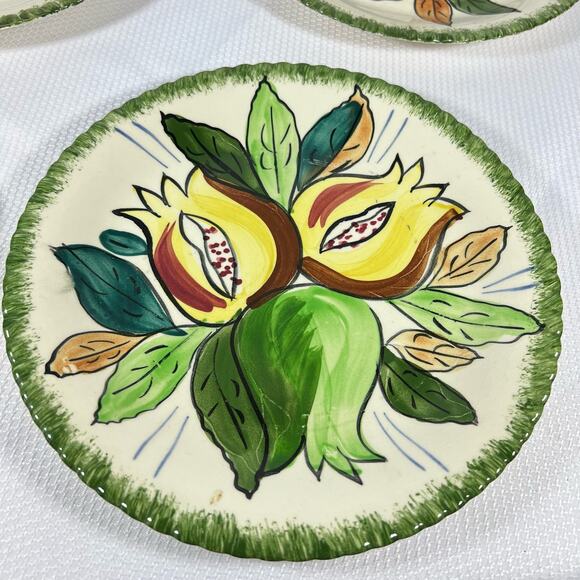 5 Peasant Village Southern Potteries Underglaze Fruit Dinner Plates Italy - Picture 7 of 16